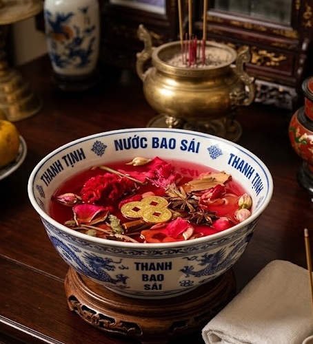 Nước bao sái bàn thờ là gì?